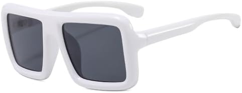 

Модные большие квадратные солнцезащитные очки конфетных цветов для женщин, защита от ультрафиолета UV400, ретро-стиль, панк-стиль, мужские солнцезащитные очки MTZJH, White Gray