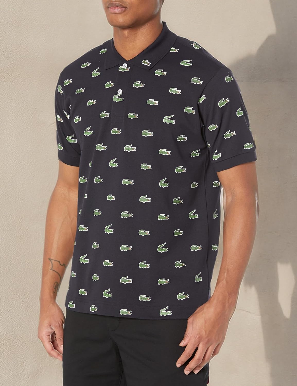 Lacoste мужская сезонная короткая рукав классический крой поло с принтом по всей поверхности, Abimes — фото 3