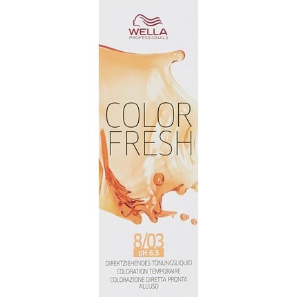 Полуперманентная краска для волос Color Fresh 8/03 Светлое натуральное золото 75 мл, Wella — фото 2