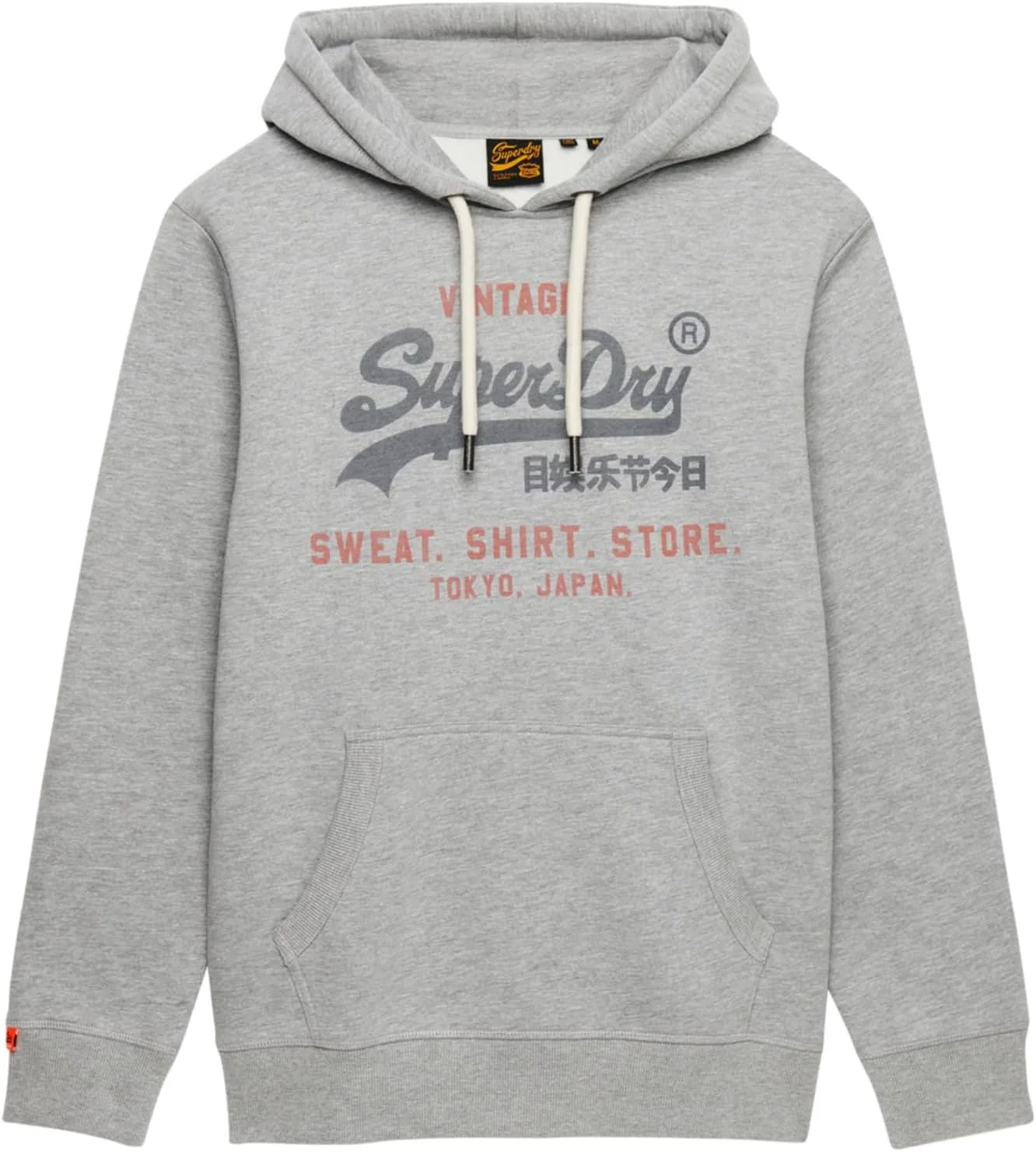 Мужская толстовка Superdry с винтажным логотипом и свободным кроем, цвет College Grey Marl