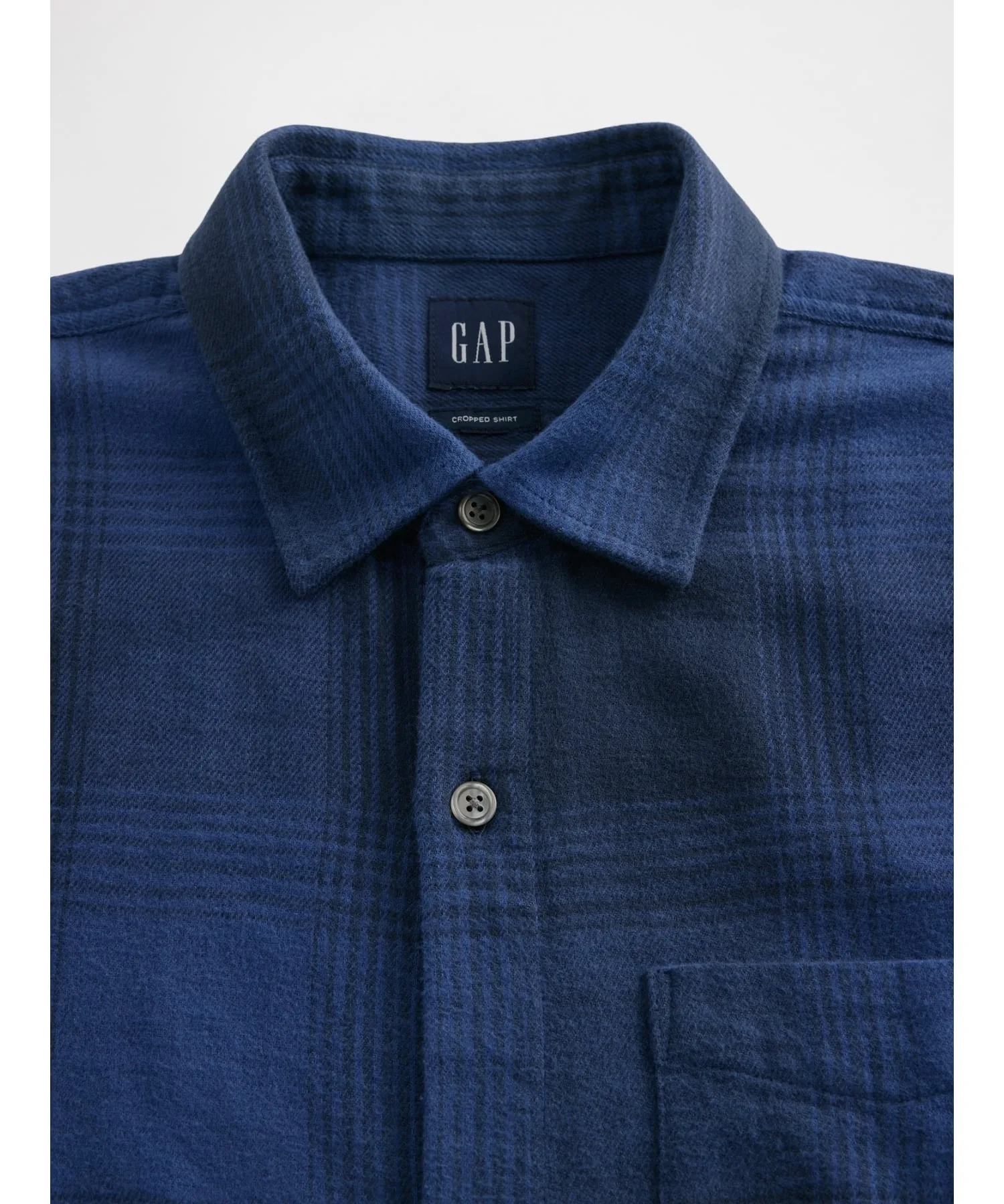 (U) Фланелевая рубашка свободного кроя GAP, NAVY_PLAID — фото 2