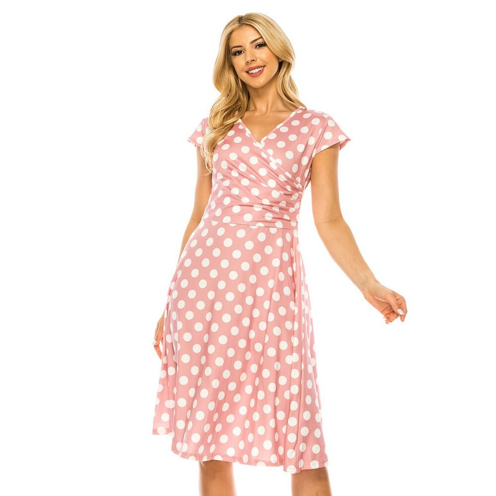 

Женское однотонное платье с v-образным вырезом и принтом Haute Edition, цвет Pink Polka