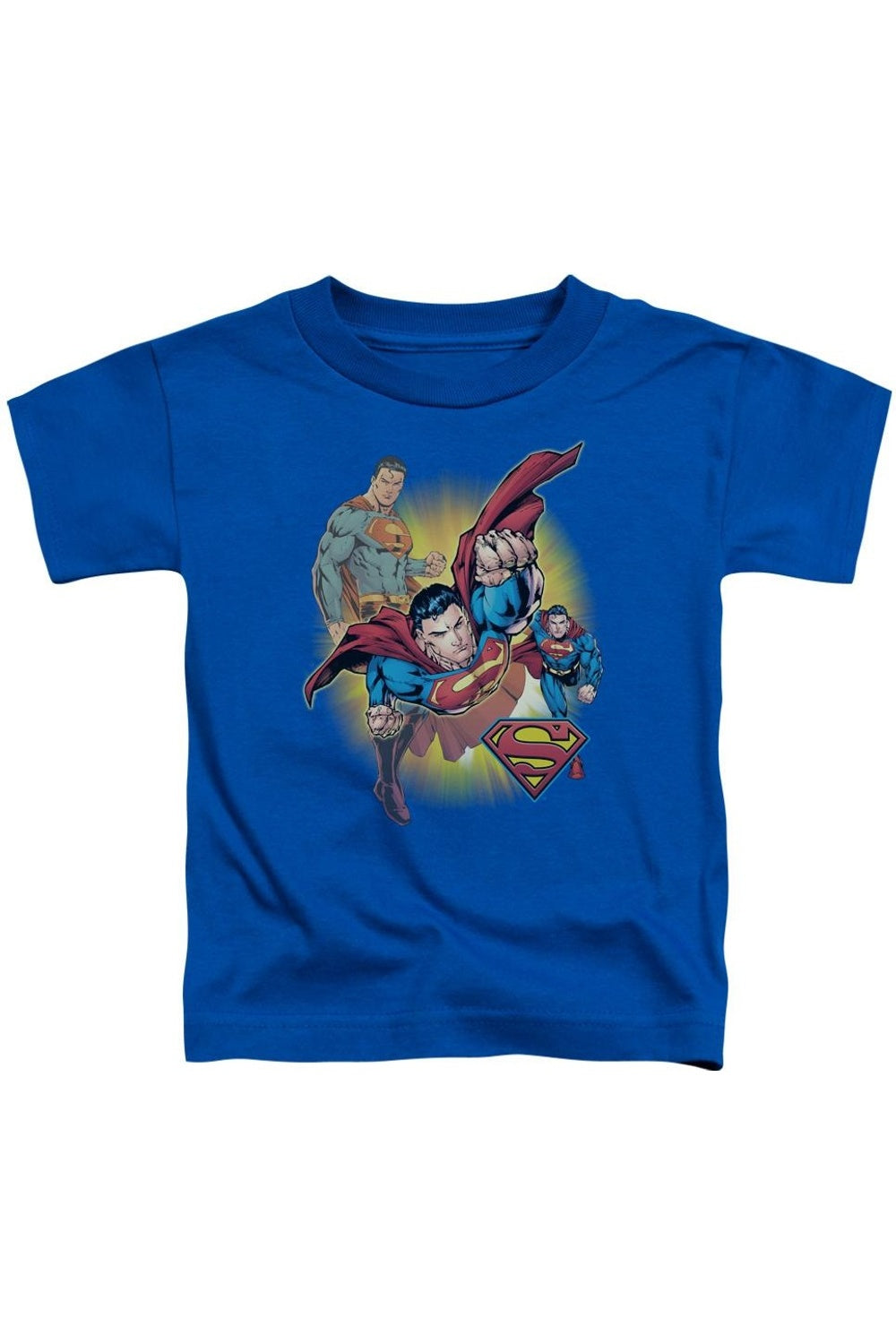 

Футболка для малышей с коротким рукавом "Лига справедливости Америки" и коллажем Супермена Gildan, синий