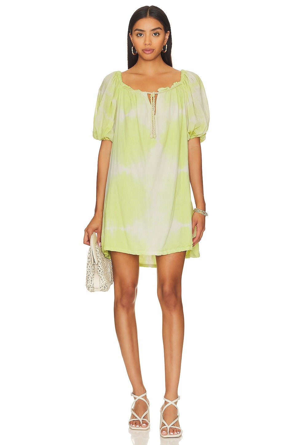 

Платье мини Jen's Pirate Booty Jardin, цвет Neon Green Shibori