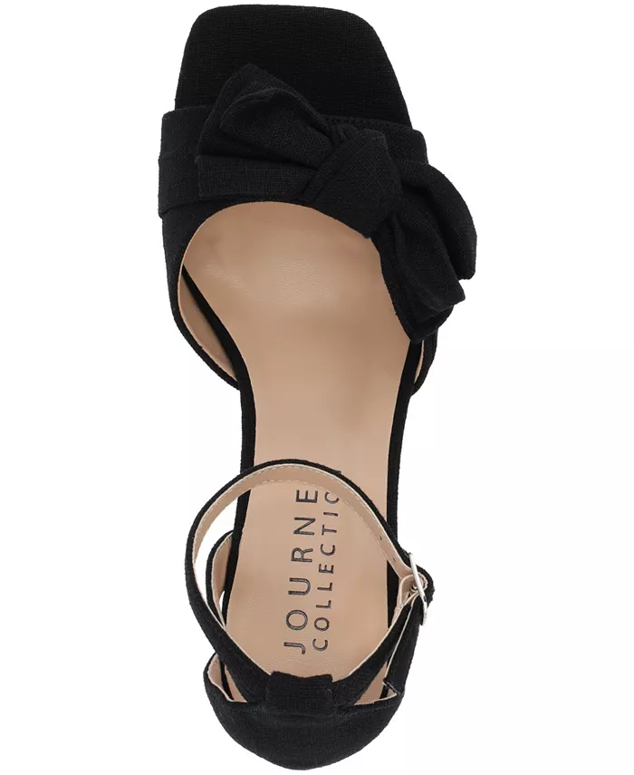 Женские босоножки Zevi Block Heel на платформе Journee Collection, черный — фото 4