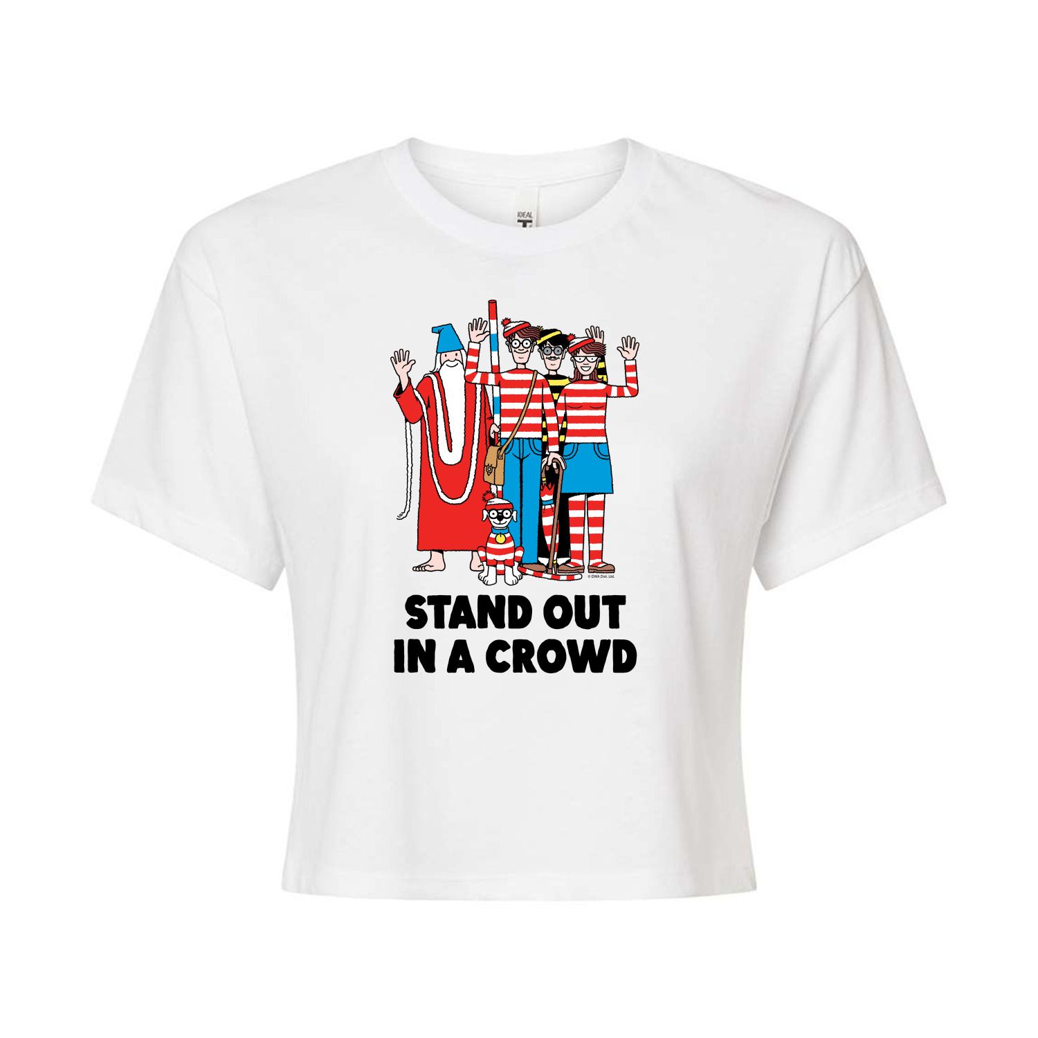 

Укороченная футболка для юниоров Where's Waldo Stand Out Licensed Character, белый