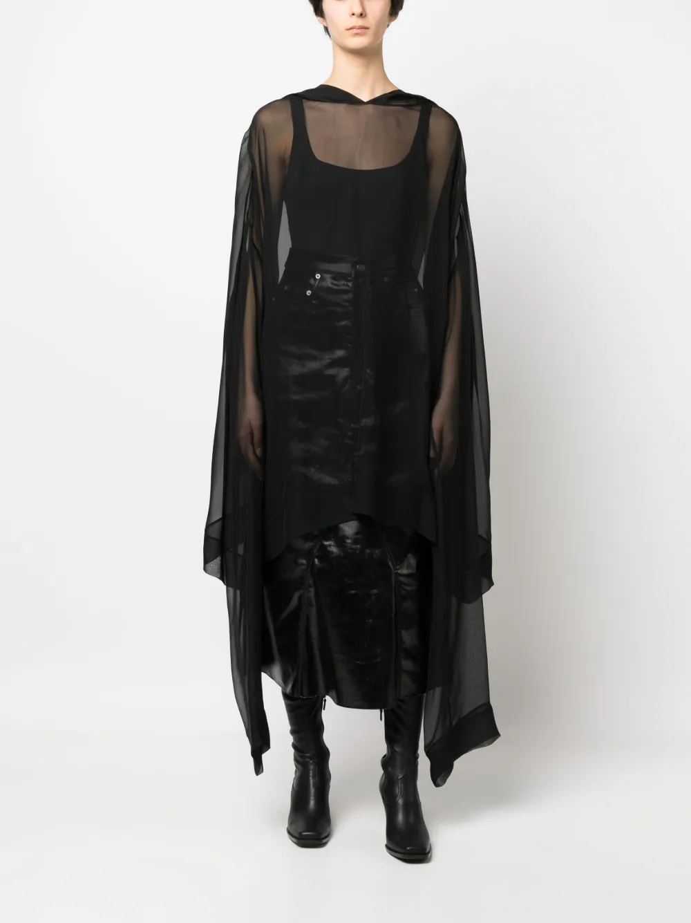 Шелковая туника Flyproof Rick Owens, черный — фото 2