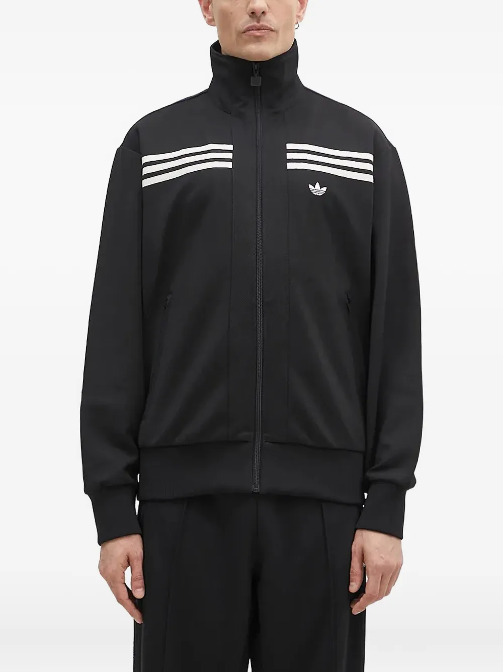 

Толстовка на молнии с тремя полосками adidas, черный