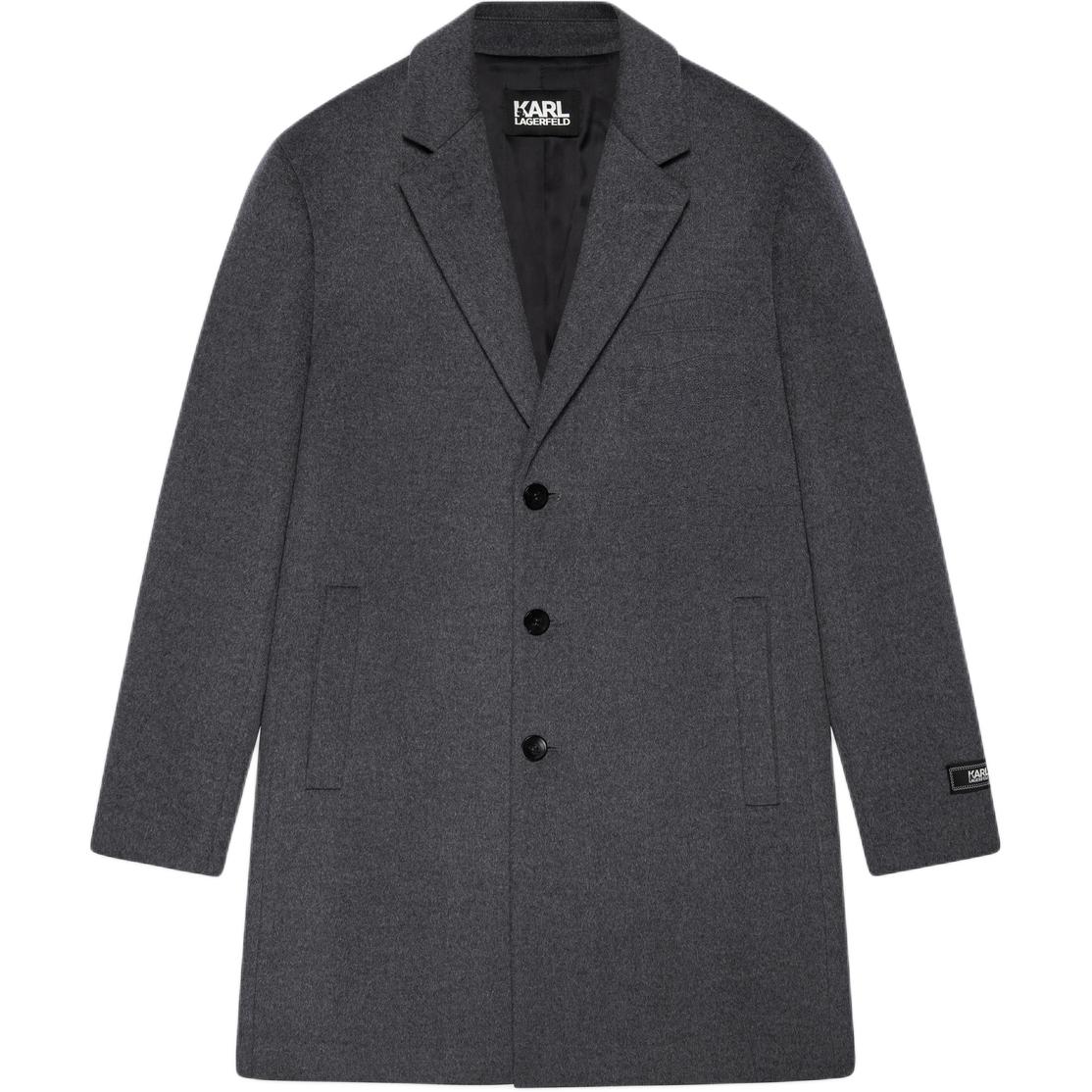 

KARL LAGERFELD / Karl Lagerfeld Jeans Пальто мужское серое с лацканами Moderate