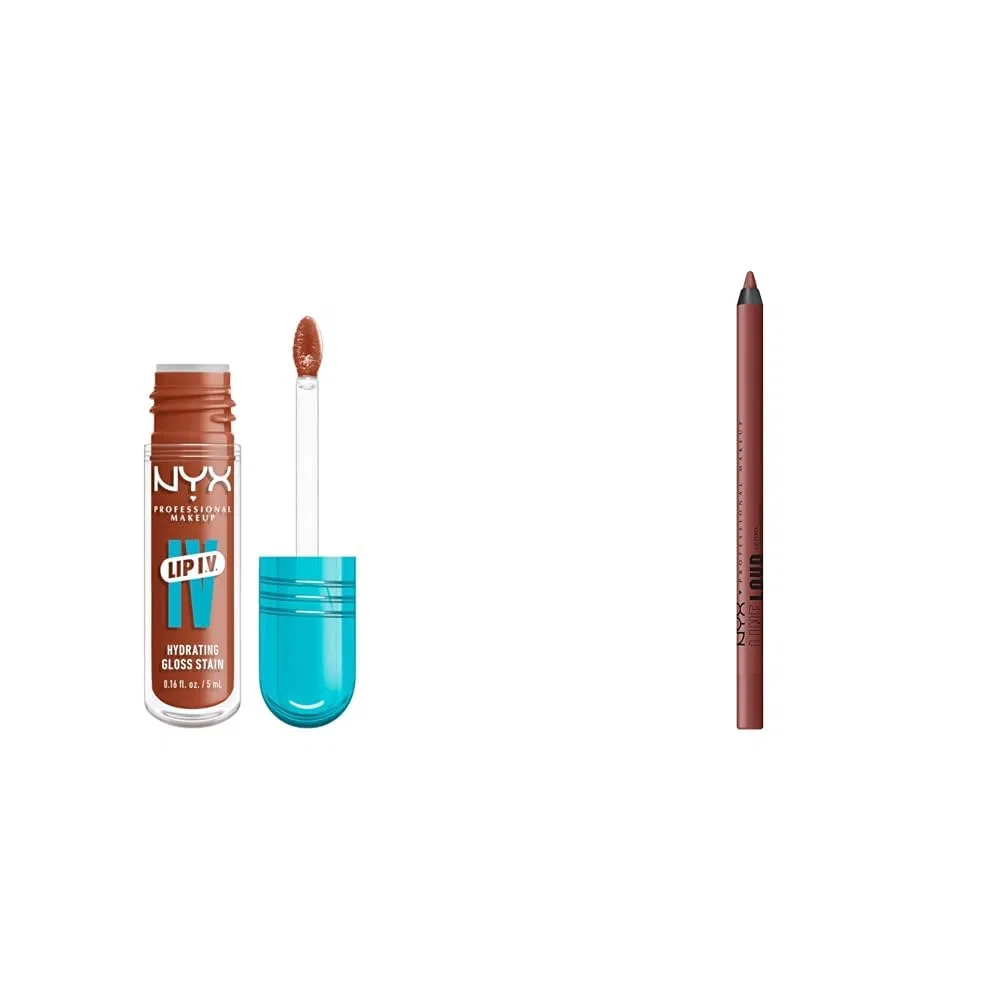 Набор для макияжа губ «Gloss Serum Lip IV Caramel Drip» и «Line Loud 6 Leave A Legacy» от NYX Professional Makeup Nyx Professional Makeup