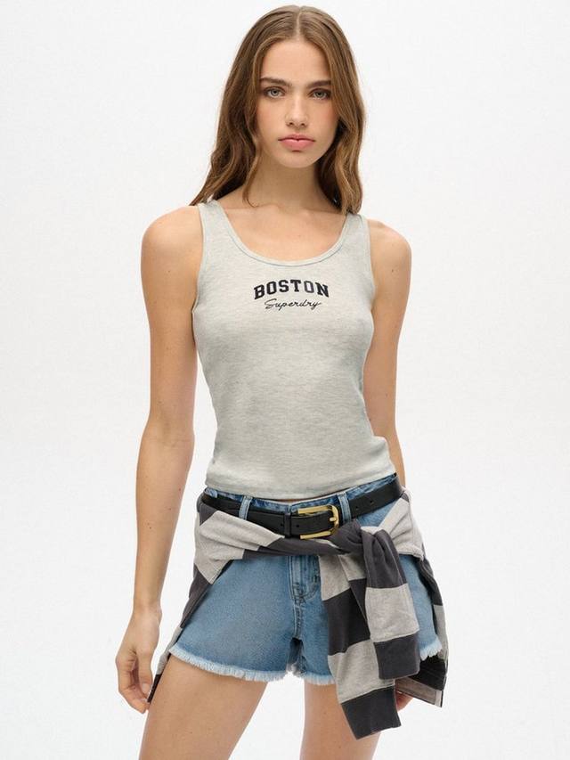 

Графический топ-жилет Athletic Essential Superdry, Iced Grey Marl