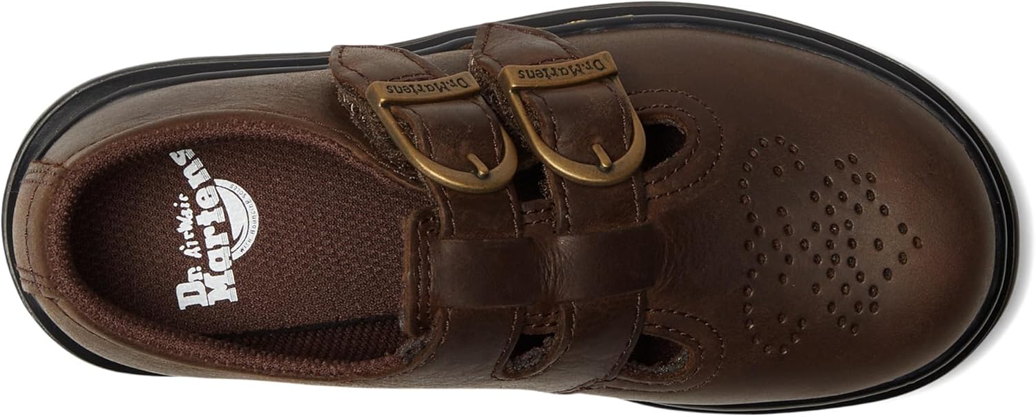 Кроссовки Dr. Martens Girl's 8065 J (Little Big Kid) Mary Jane Flat, Dark Brown — фото 2