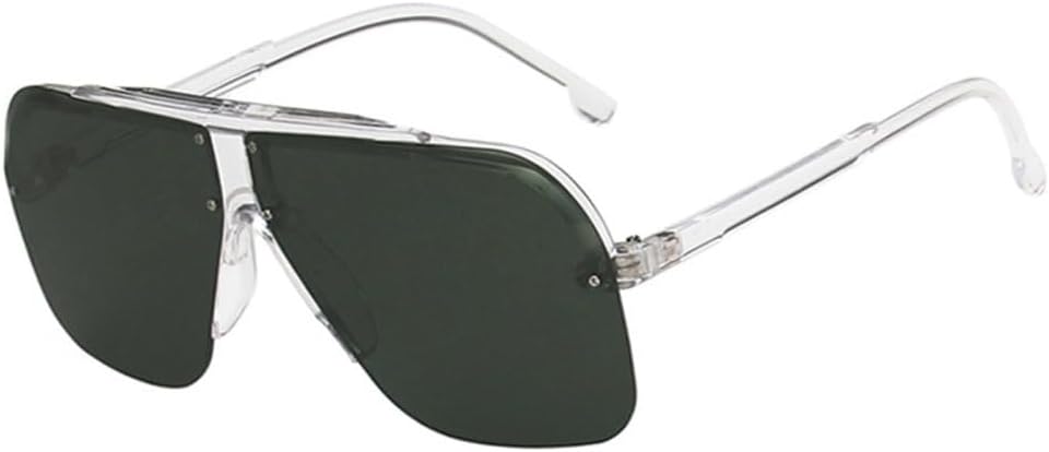 

Мужские солнцезащитные очки без оправы, винтажная пластиковая оправа, прозрачные солнцезащитные очки для женщин, ретро-очки, защита от УФ-излучения UV400 MTZJH, Clear-green