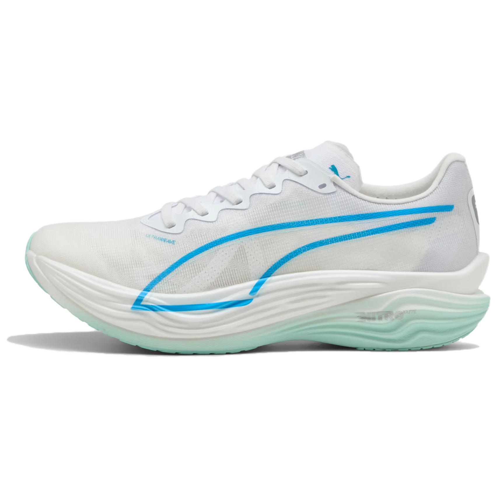 

PUMA Кроссовки для бега Deviate NITRO Elite 3 с низкой подошвой, устойчивые к истиранию, повседневные, белые, синие