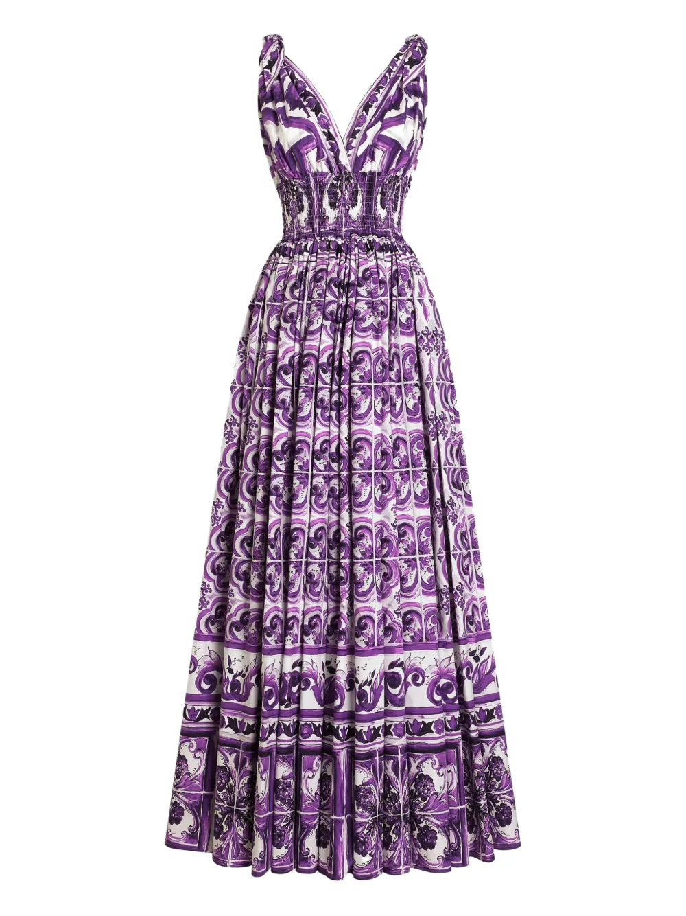 

Платье миди с принтом Maiolica DOLCE & GABBANA, фиолетовый