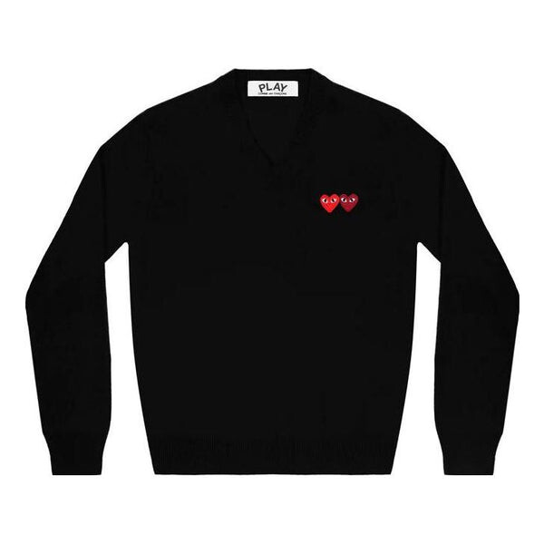 

Свитер v-neck pullover double emblem 'black' Comme Des Garcons Play, черный