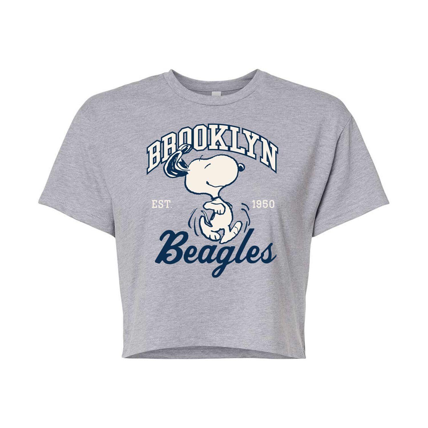 

Укороченная футболка с рисунком Peanuts Charlie Brown & Snoopy Brooklyn Beagles для юниоров Licensed Character, Серый, Укороченная футболка с рисунком Peanuts Charlie Brown & Snoopy Brooklyn Beagles для юниоров Licensed Character