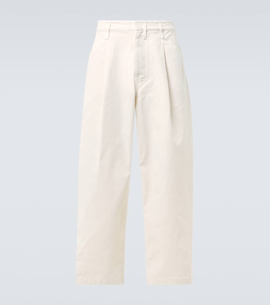 

Хлопковые брюки с широкими штанинами Lemaire, Snowy Off White