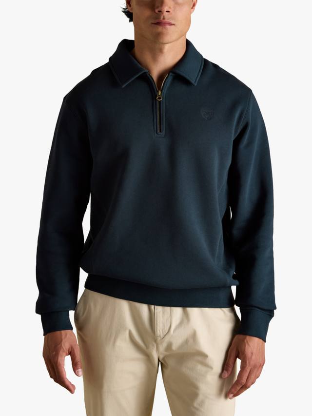 

Хлопковый джемпер с молнией на четверть, обычный крой Joules, Navy