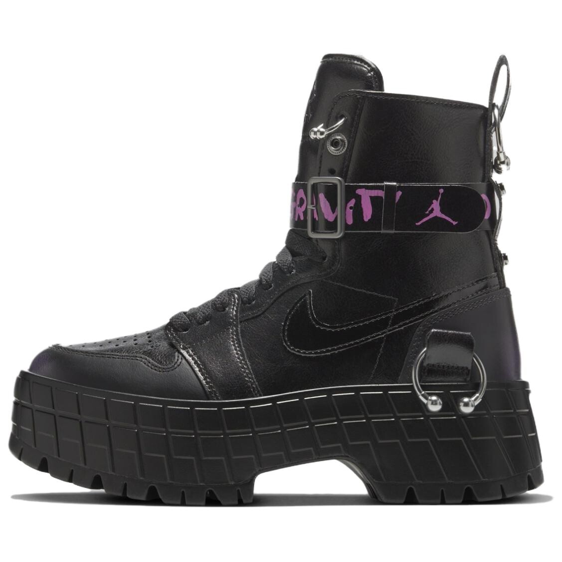Ботинки женские Air 1 Ankle Boots Black/Purple Jordan