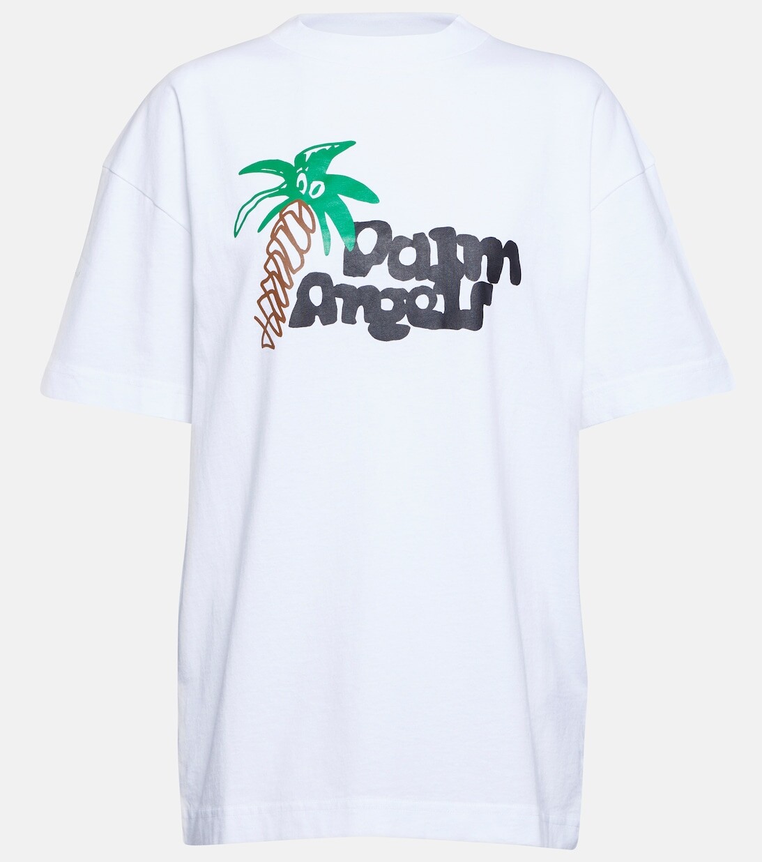 

Хлопковая футболка с логотипом PALM ANGELS, белый