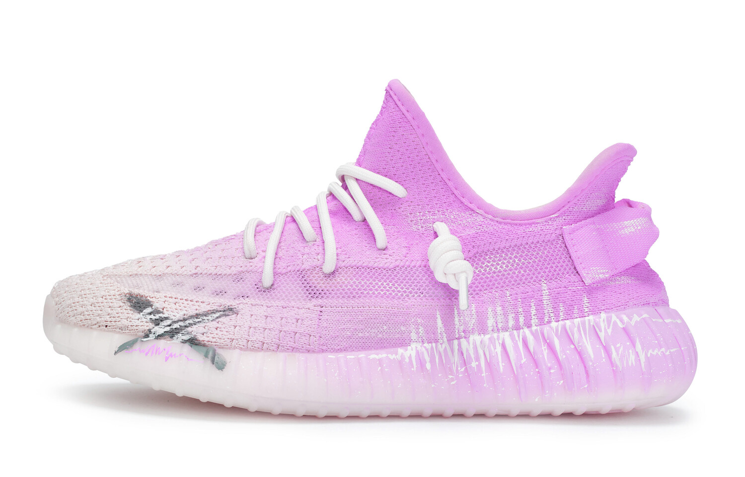 Кроссовки adidas originals Yeezy Boost 350 V2 Lifestyle Shoes Unisex Low-top White/purple, фиолетовый — фото 2