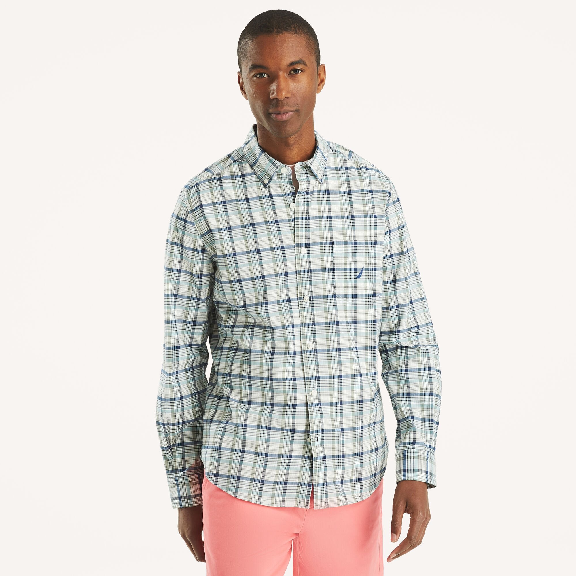 

Мужская клетчатая рубашка Nautica, цвет estate blue