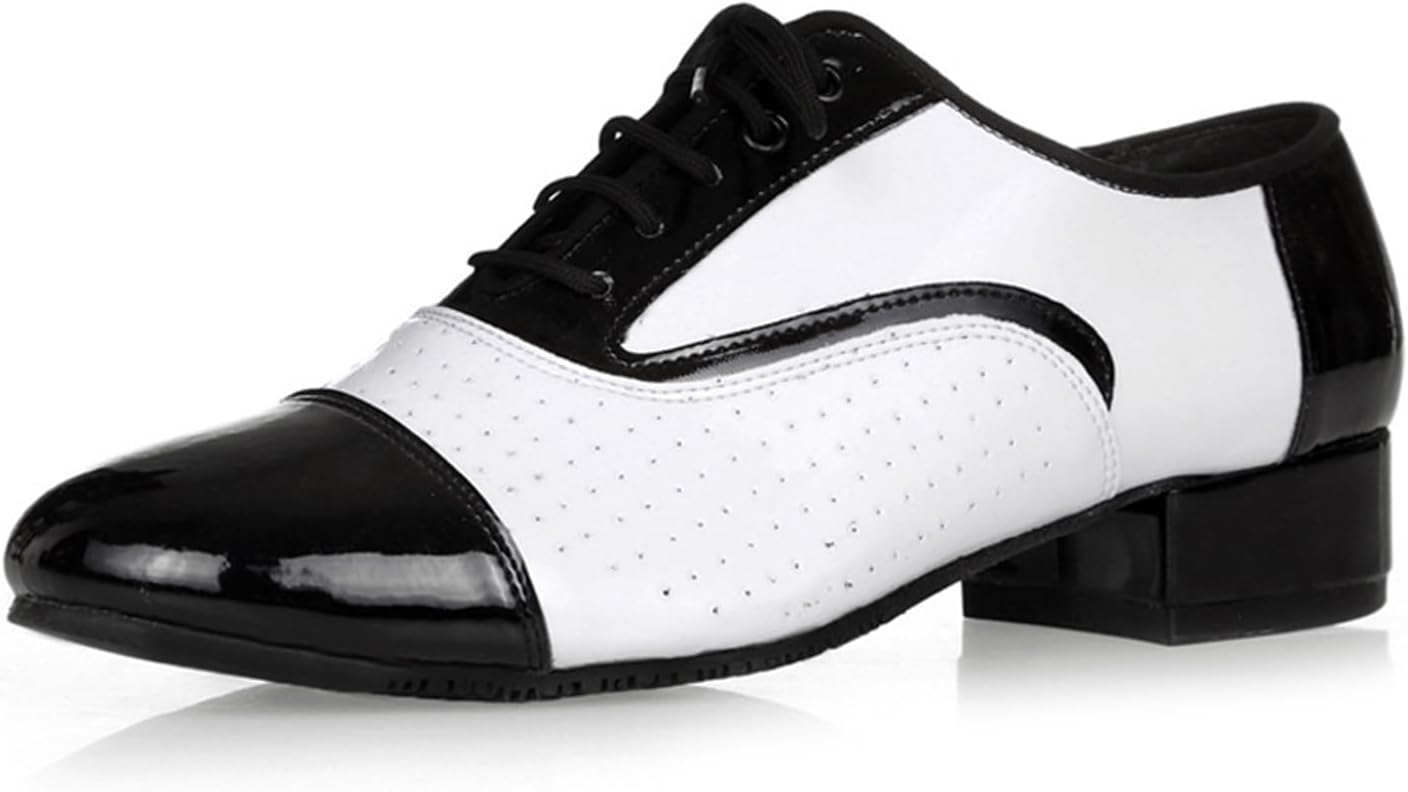 

Мужские танцевальные туфли, кожаные из телячьей кожи на шнуровке для сальсы, танго, вальса, бальных и латинских танцев, для улицы Tangdao, белый