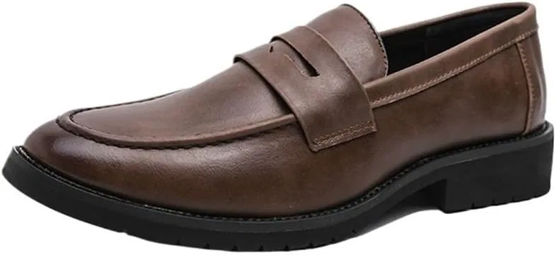 Лоферы мужские на кожаной подошве, Brown UOPYNE