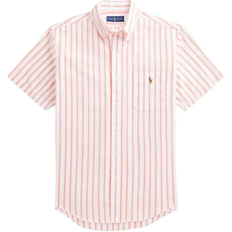 Рубашка хлопковая с отложным воротником Polo Ralph Lauren оранжевая