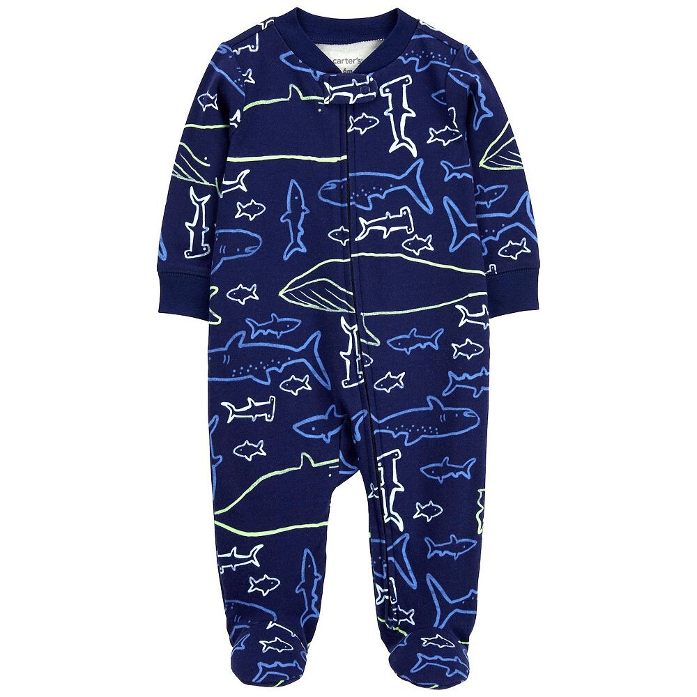 

Кофточка на молнии с китом для мальчика Carter для сна и игр Carter's, цвет Ocean