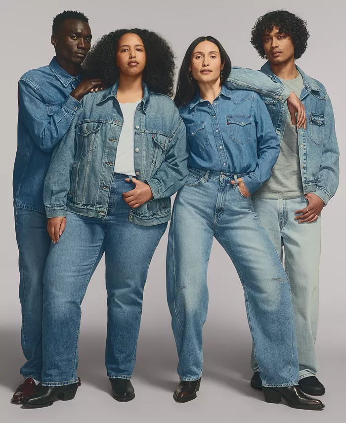 Женские джинсы Cinch с высокой посадкой и бочкообразными штанинами Levi'S, синий — фото 4