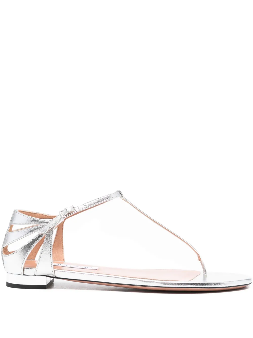 Сандалии Frida с Т-образным ремешком Aquazzura, серебяный