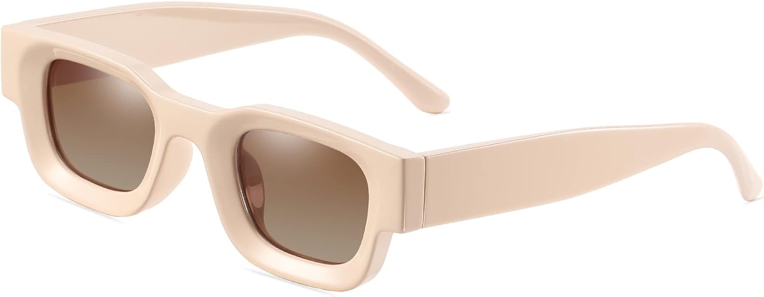 

Современные прямоугольные солнцезащитные очки AIEYEZO для женщин и мужчин в стиле ретро 90-х, массивные квадратные поляризованные солнцезащитные очки с защитой UV400, Beige/Brown