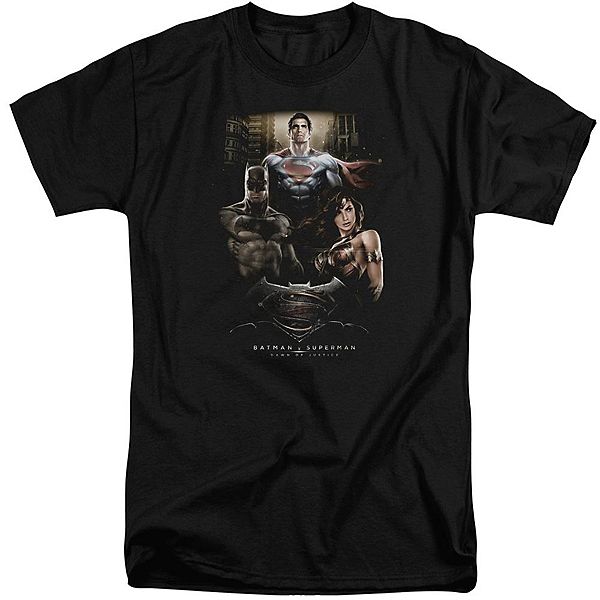 

Футболка Batman v Superman the three с коротким рукавом adult tall Licensed Character