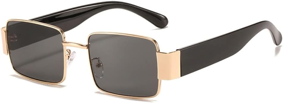 

Винтажные прямоугольные солнцезащитные очки для женщин и мужчин, металлические солнцезащитные очки для женщин-водителей, очки с защитой от УФ-излучения UV400 generic, Gold Grey