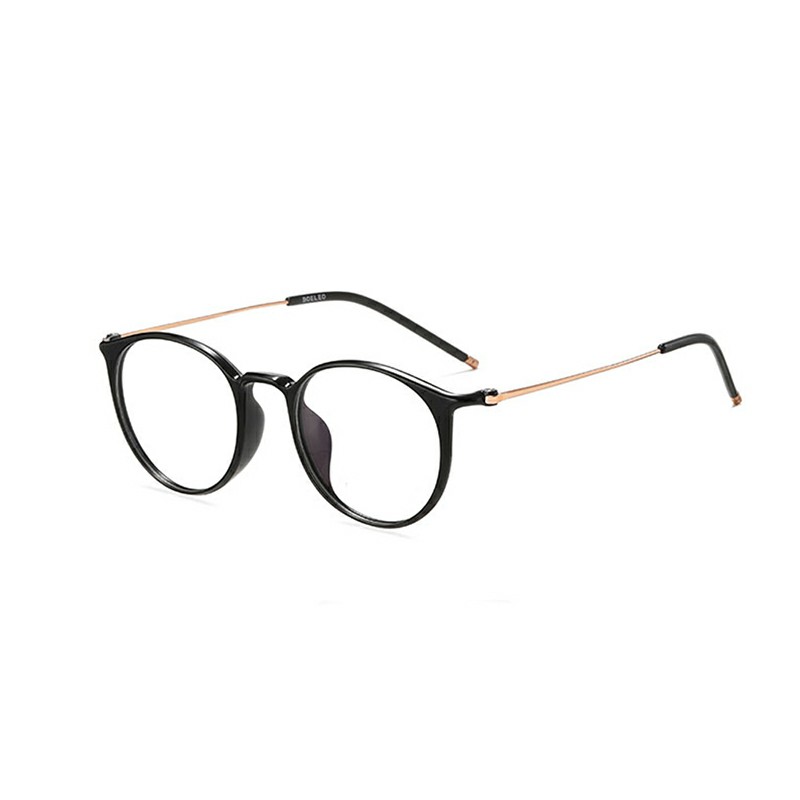 

BOELEO Овальная оправа для очков TR90 из нержавеющей стали унисекс, Classic Black
