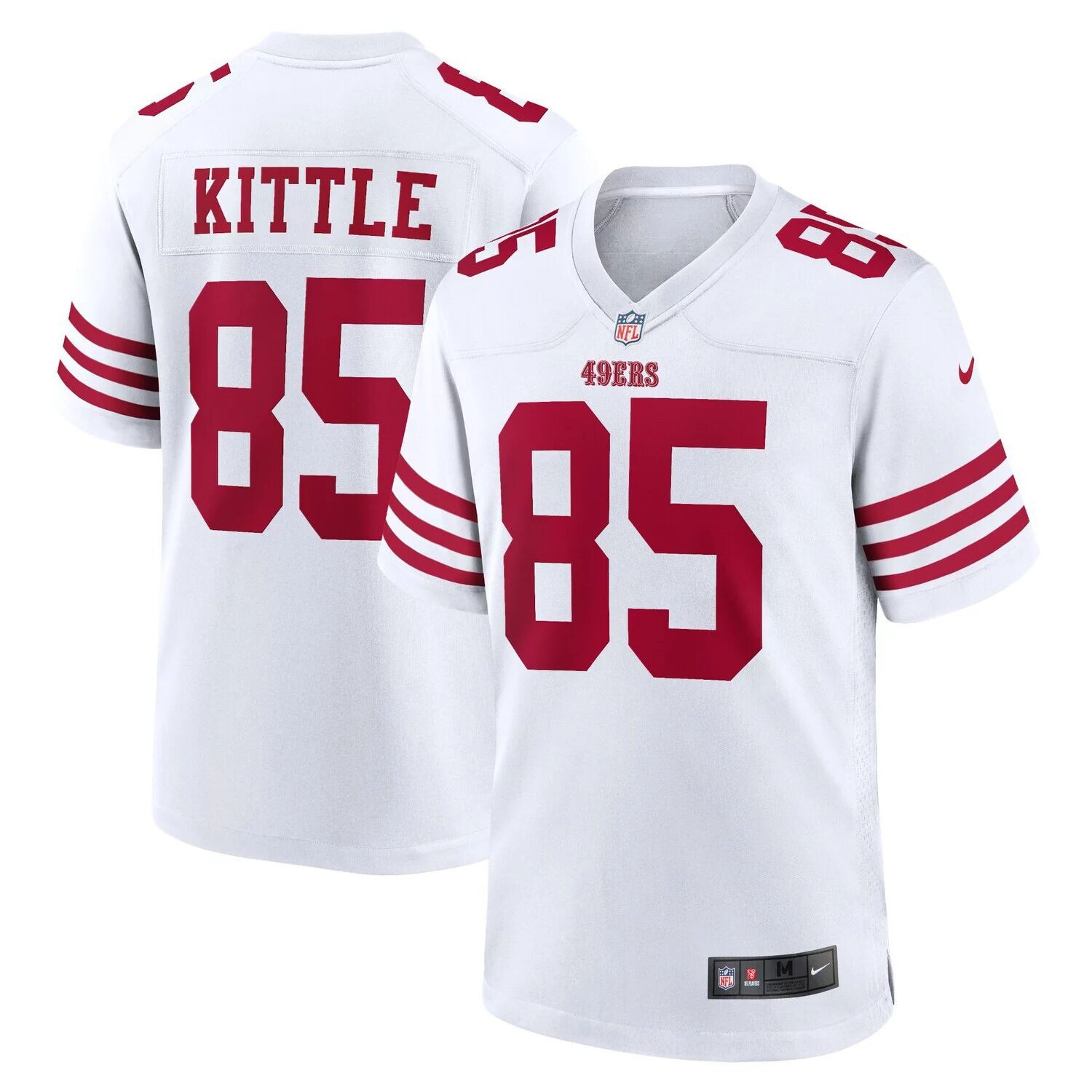 Мужское белое игровое джерси Джорджа Киттла Сан-Франциско 49ers Player Nike