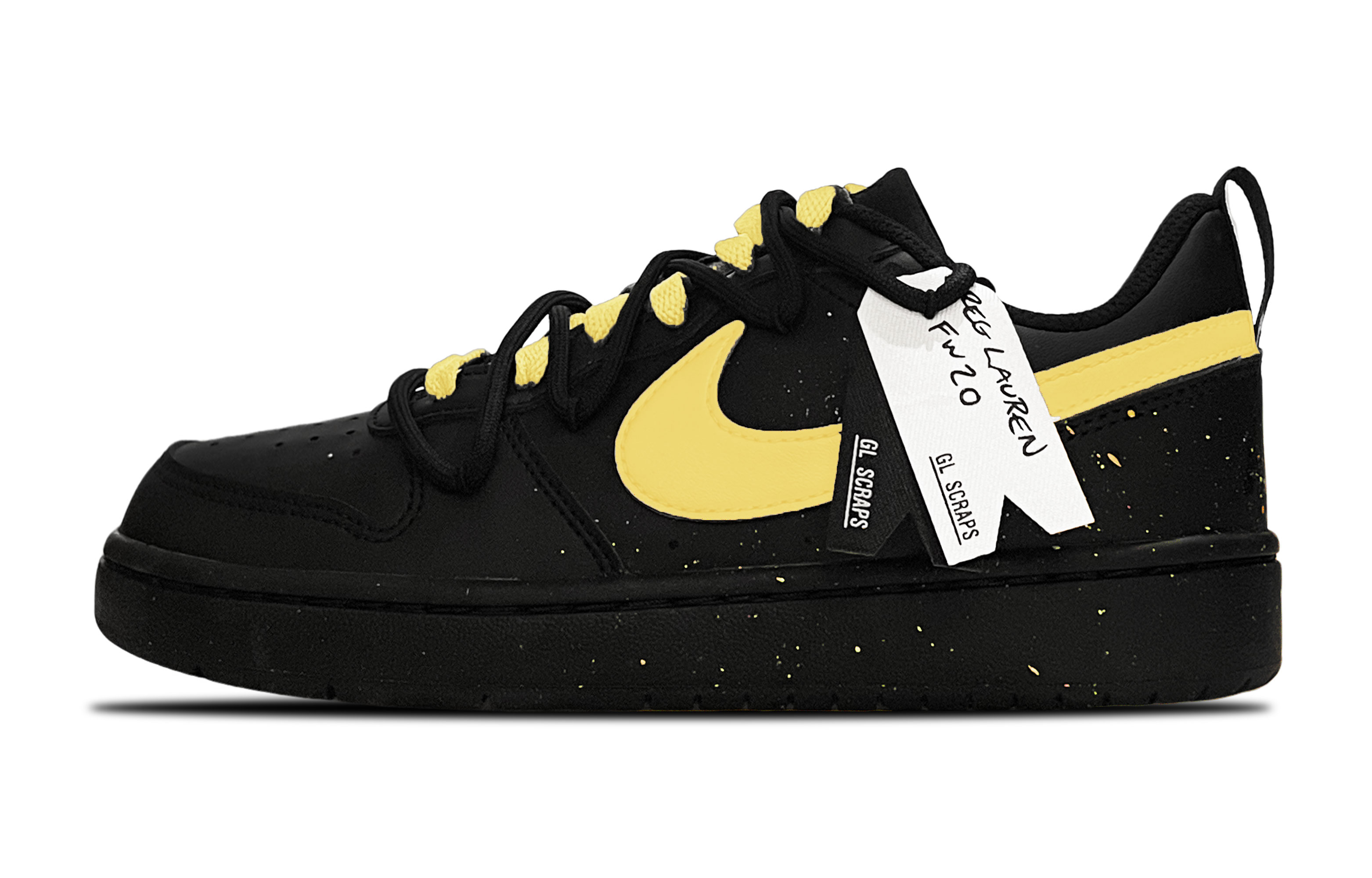 

Низкие детские кроссовки для скейтбординга Court Borough для подростков Nike, черный/желтый