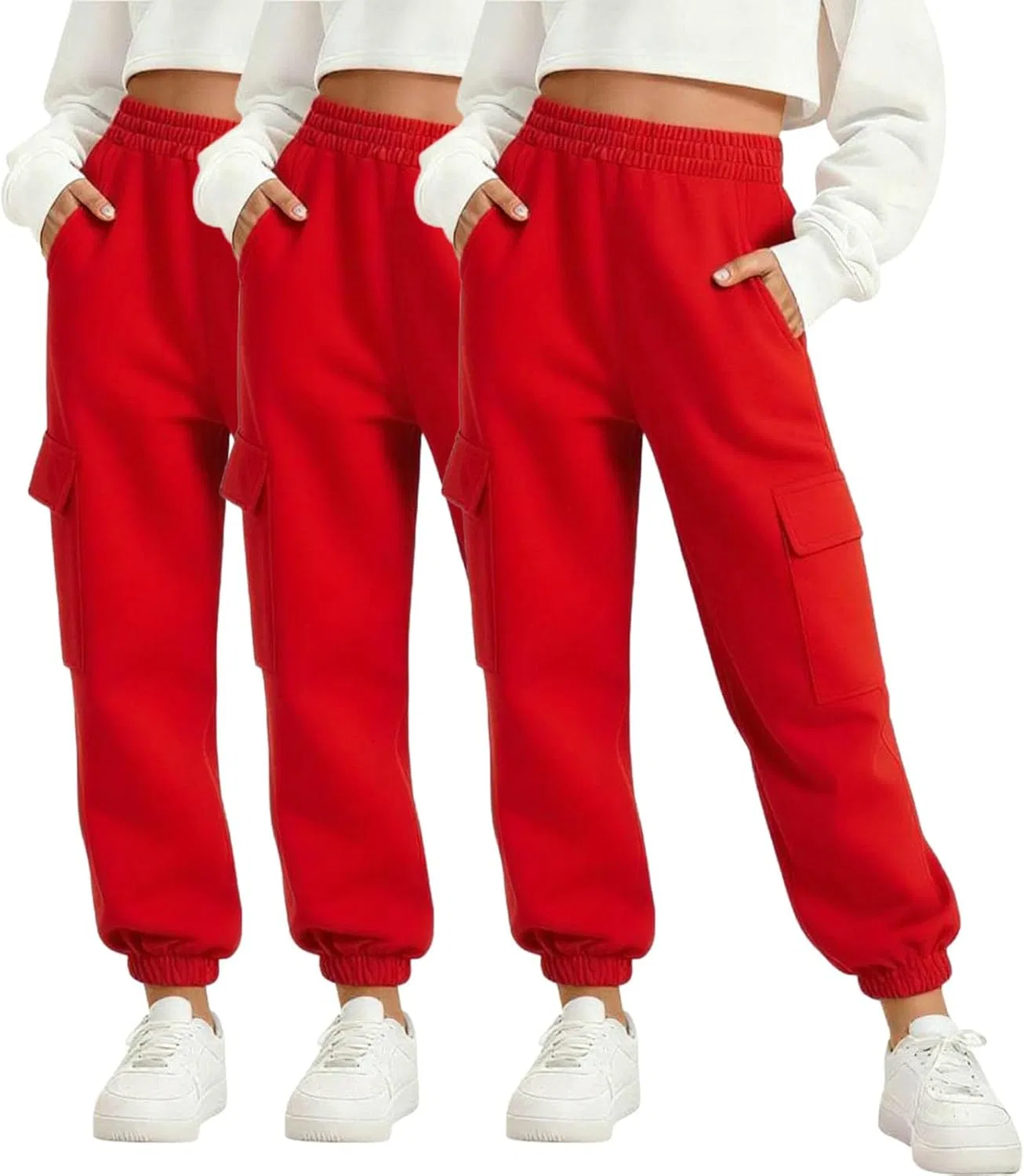 Детские спортивные брюки карго 3 шт, Zzalalana, Red