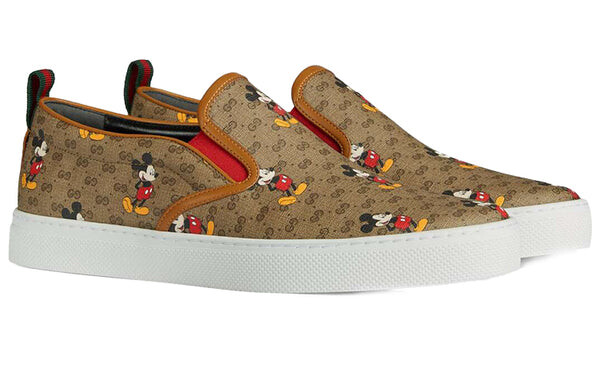 Кроссовки disney x gg supreme slip-on 'mickey mouse' Gucci, коричневый — фото 2
