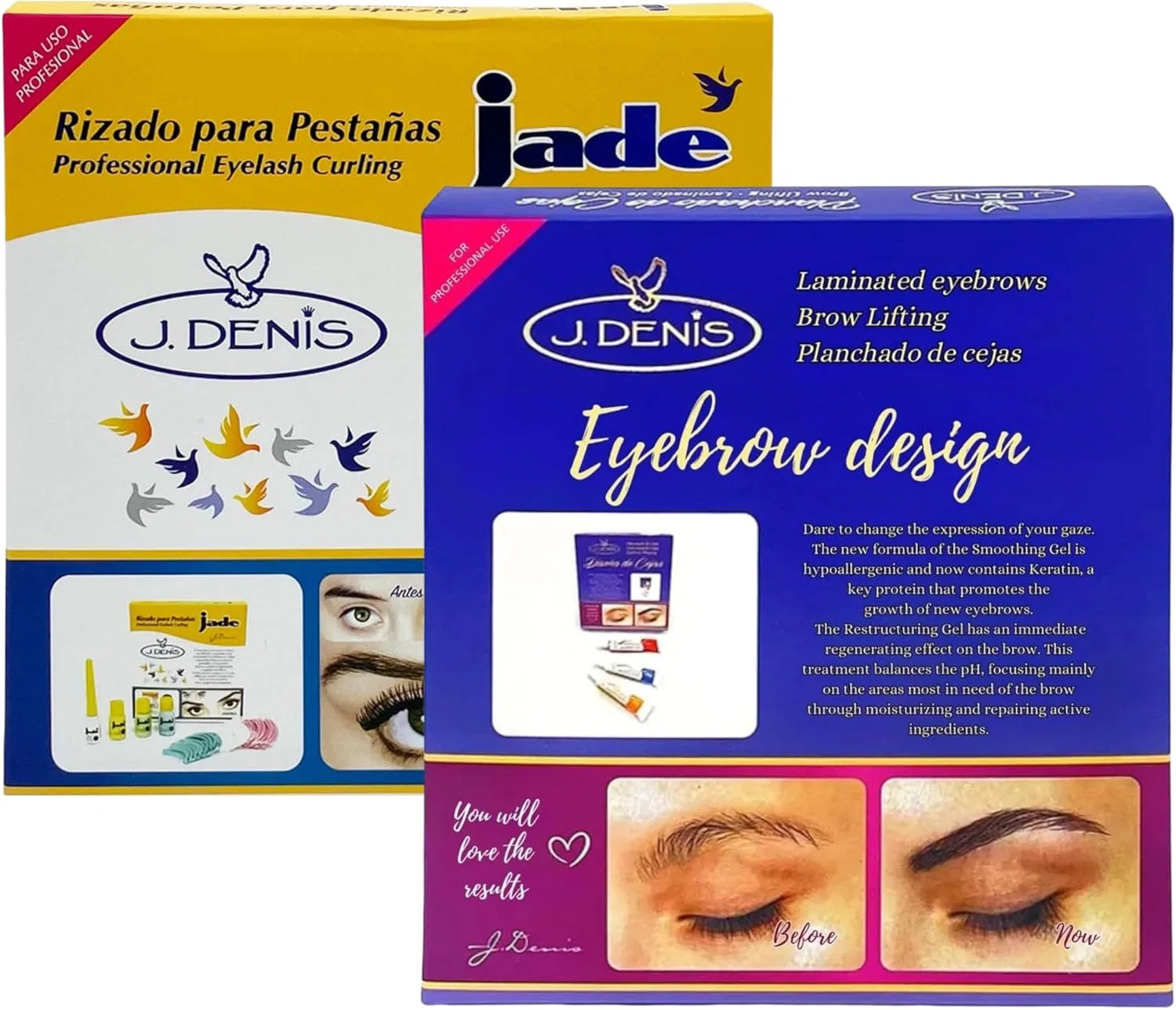 Набор для ламинирования бровей и ресниц Five Brothers Products, 2 набора, синий и желтый