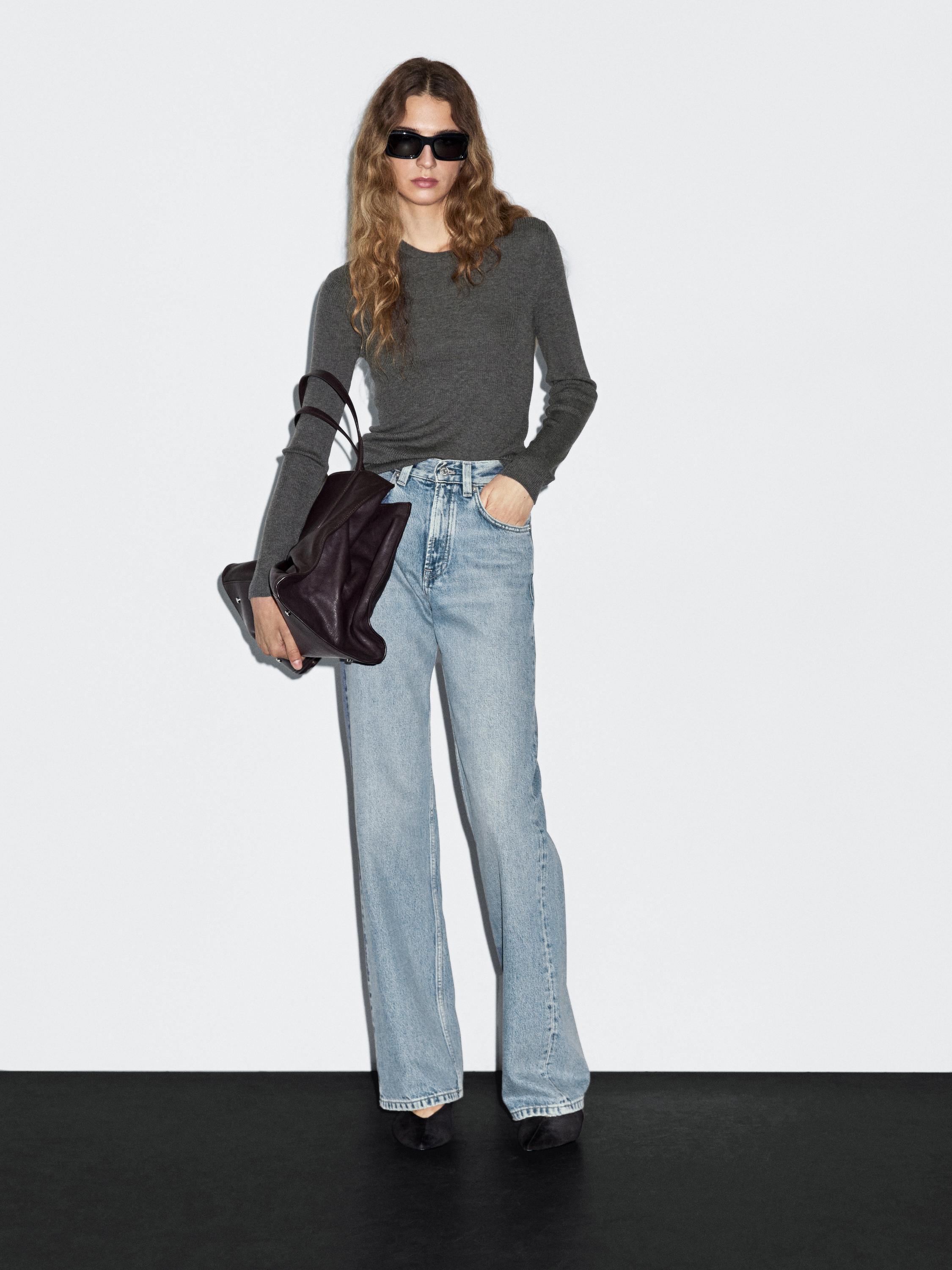 

Свитер из смесовой шерсти в рубчик Massimo Dutti, Medium Grey