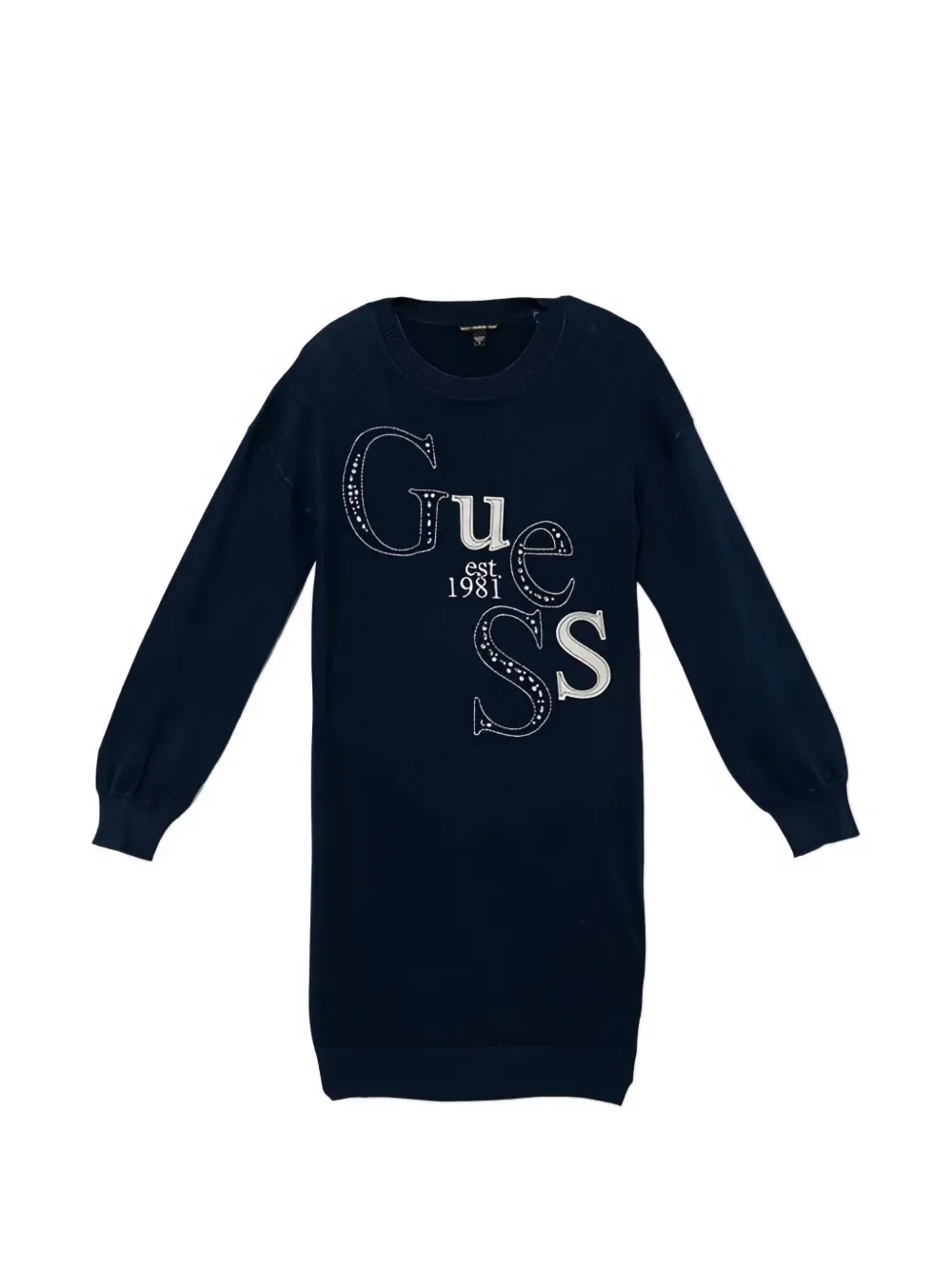 Платье с длинными рукавами и логотипом Guess Kids, синий