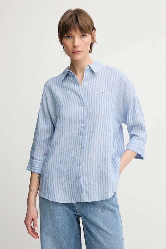

Льняная рубашка Tommy Hilfiger, синий