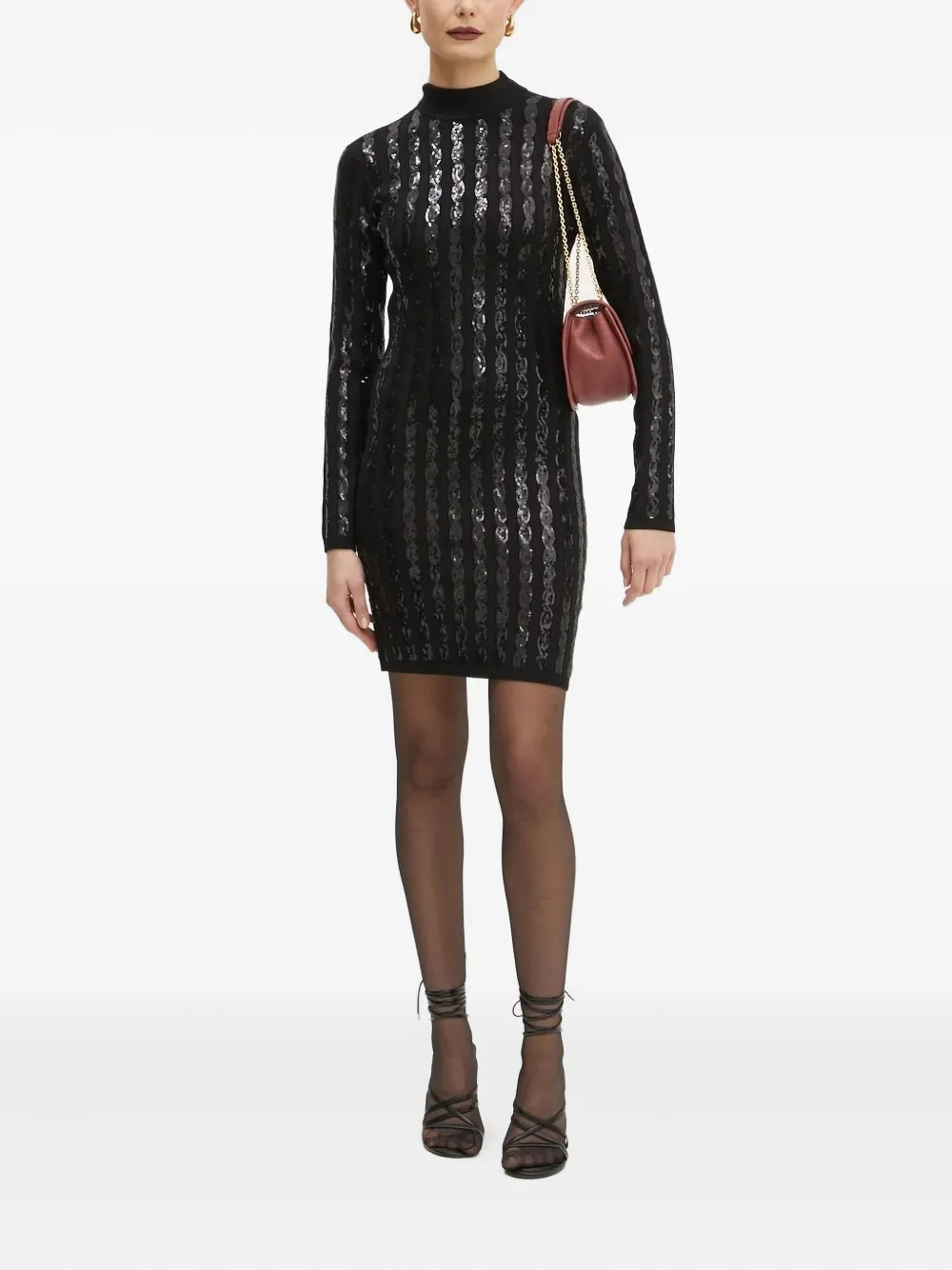 

Мини-платье с пайетками GUESS USA, черный