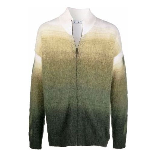 

Свитер men's fw21 arrow pattern zipper cardigan wool sweater loose fit green Off-White, зеленый
