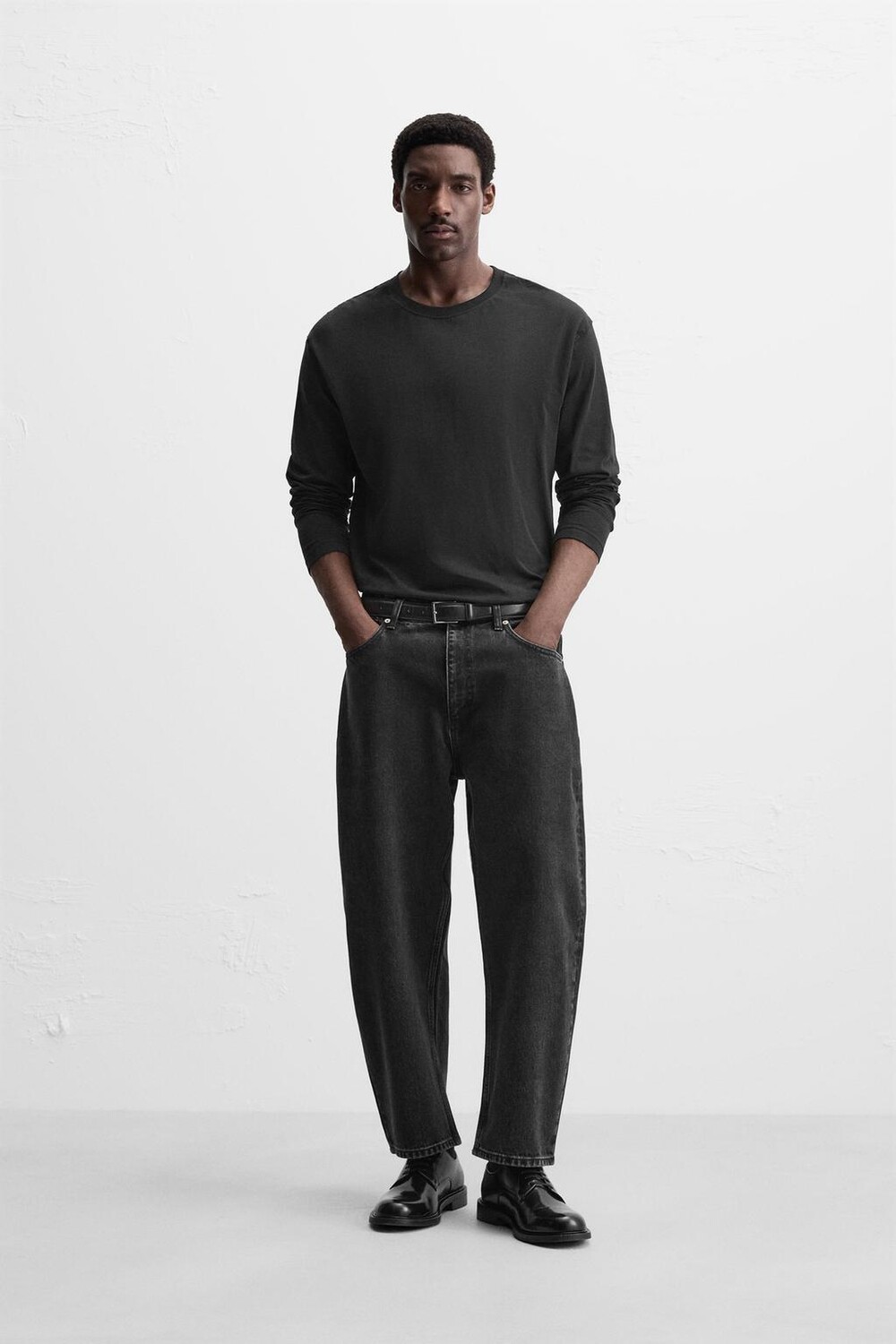 

Широкие джинсы ZARA, черный