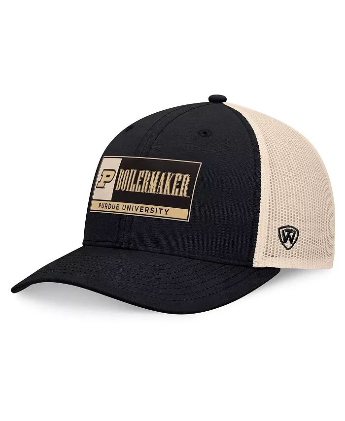 

Мужская черная/натуральная Purdue Boilermakers Bennett Trucker регулируемая кепка Top of the World