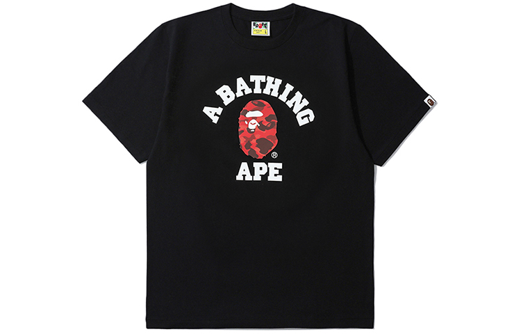 

Футболка Bape Neon Tokyo College A BATHING APE, черно-синяя